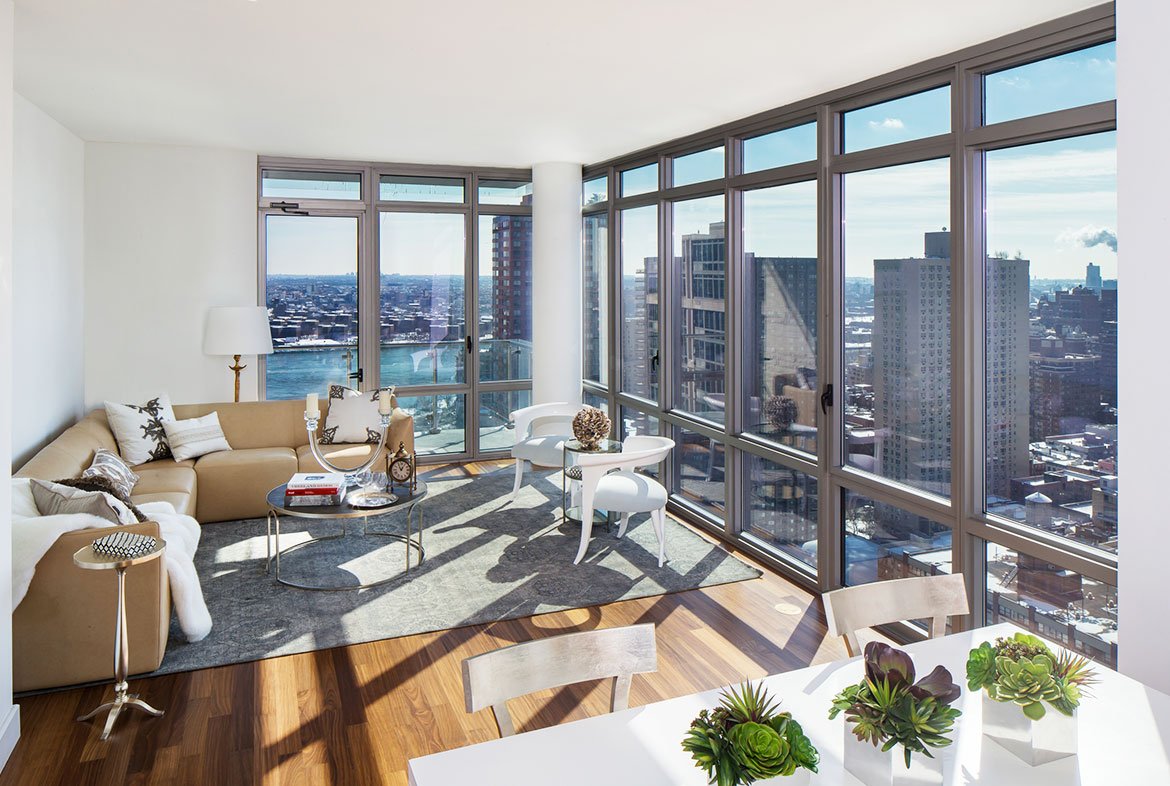 Luxury apartment bay view